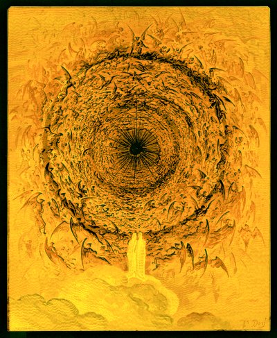 The Vision of the Empyrean, illustratie uit &39;The Dore Gallery&39;, gegraveerd door Stephane Pannemaker (1847-1930), gepubliceerd in 1889 (digitaal verbeterde afbeelding) door Gustave Dore